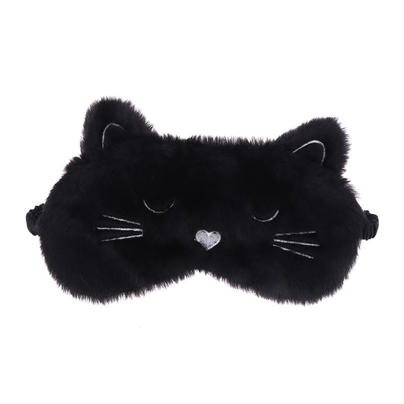 Urocza kreskówkowa maska do spania kota na oczy opaska na oczy pluszowa opaska na oczy do spania dla dziewczyny kobiety drzemka noc zwierzę opaska na oczy