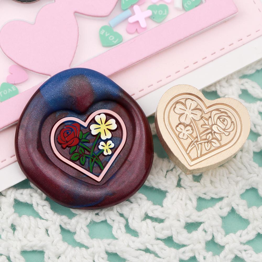 

Heart Shape Wax Seal Stamp, DIY Scrapbooking Brass Wax Seal Stamp 2.5 cm, for Wedding Valentine s Day Decorating Notebook Invita