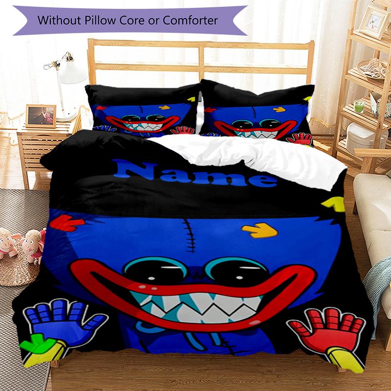 Set Biancheria da Letto Poppy Playtime Personalizzato con Nome 3 Pezzi Copripiumino Chiusura Include 1 Copripiumino e 2 Federe, Morbido e Confortevole per Tutte le Stagioni.