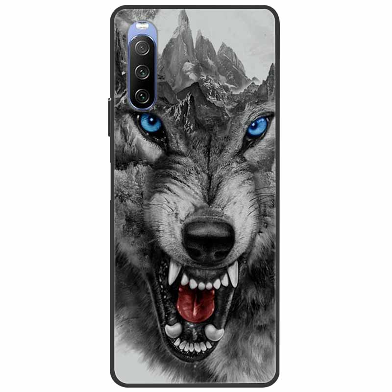 Soft Cover For Sony Xperia 10 III /5 III /1III Case Silicone Painted Marble Cat Funda Cover for Sony Xperia 1 II /10 II /5 Coque
