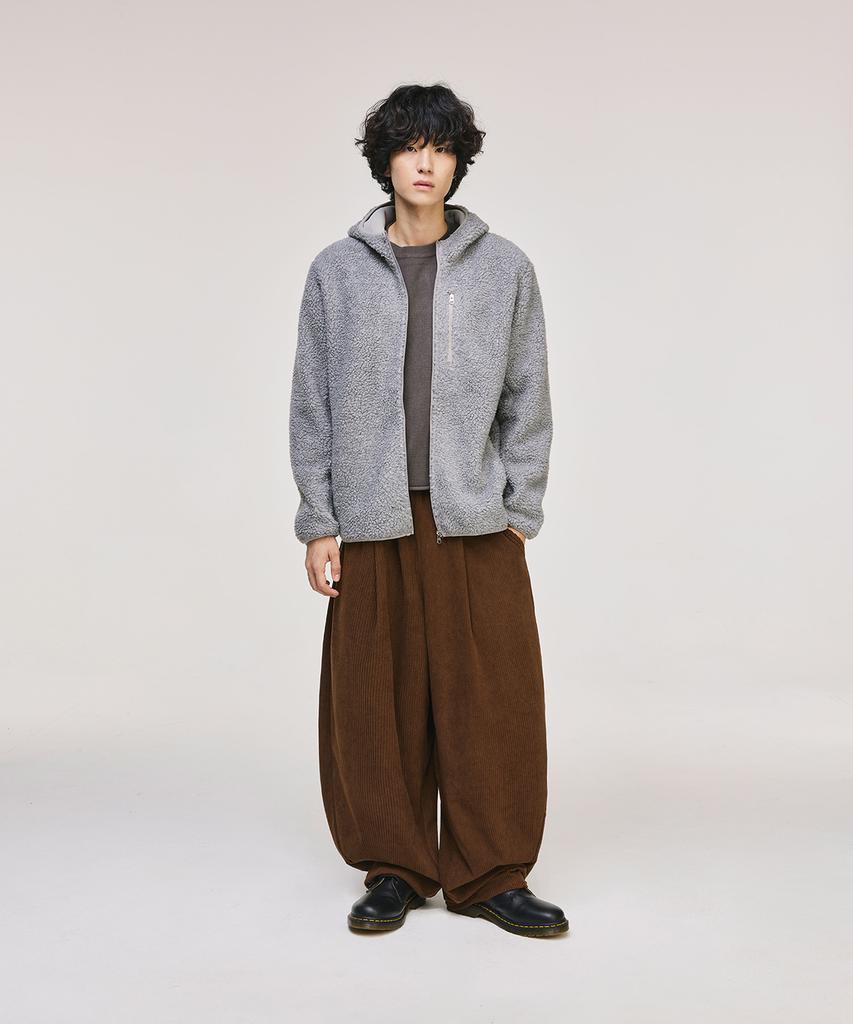 SIGNATURE Curved Corduroy Elastic Pants [Brown]