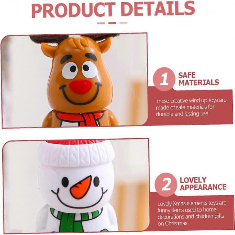 6 pieces Christmas windup toy filler toy kids gifts Christmas plush toys portable Christmas toy