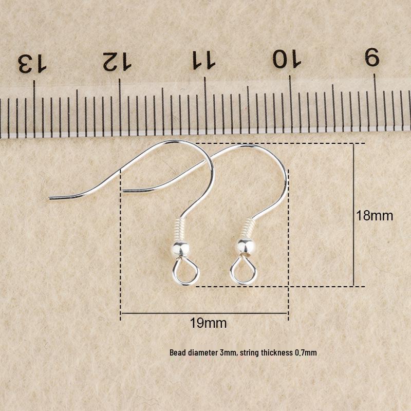 Tingxiang Sterling Silver Round Bead Earring Hooks - DIY Jewelry Accessories