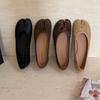 2025 New Autumn and Winter Suede Leopard Print Toe Flat Bottom Shallow Mouth Foot Cover Versatile Soft Sole Doudou Pregnant Women's Single Shoes