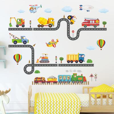 DECOWALL Road Construction Transport Wall Sticker Deco Kindergarten Nursery School Room SG-2107 Children's