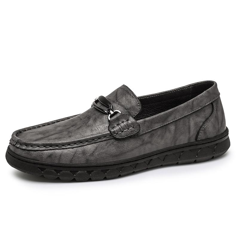 Mens Casual Genuine Leather Shoes Spring Summer Man Driving Flats Soft-Soled Comfy Walking Loafers Slip on Boat Business Shoes