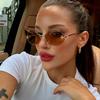 Light Luxury Geometric Square Sunglasses With Uv400 Protection For Fashion Women And Men