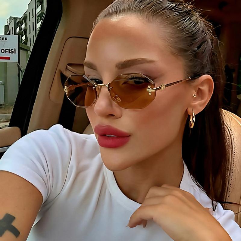 Light Luxury Geometric Square Sunglasses With Uv400 Protection For Fashion Women And Men