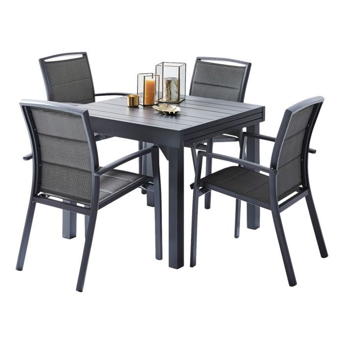 Wilsa Garden Modulo T 4 / 8 + F 4 Full Alu Grey Garden Furniture Set