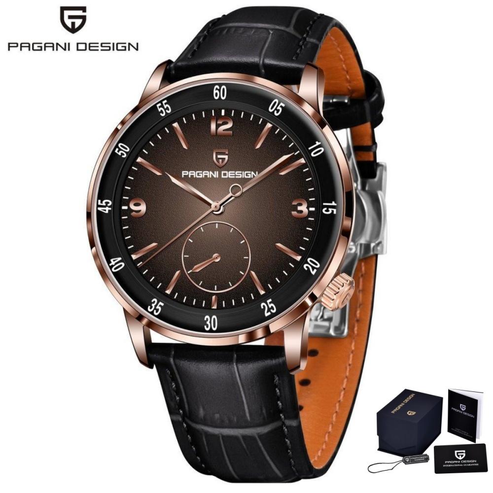 PAGANI DESIGN PD1790 Men's Automatic Mechanical Watch 10Bar Waterproof Sapphire Glass Fashion Leisure Leather Wristwatch For Man