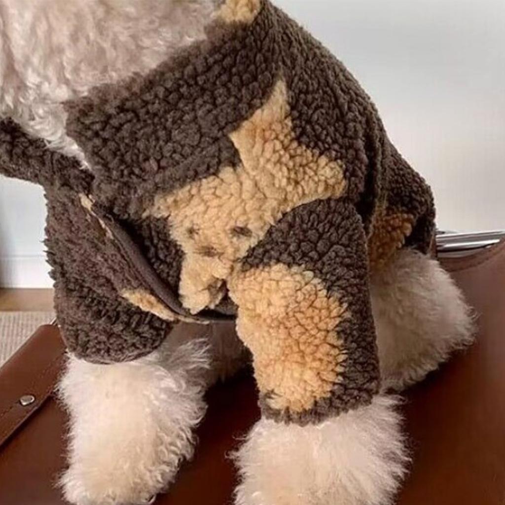 Pet Plush Clothes Cute Pattern Winter Comfortable Warm Dog Cat Clothes for Home Travel Party
