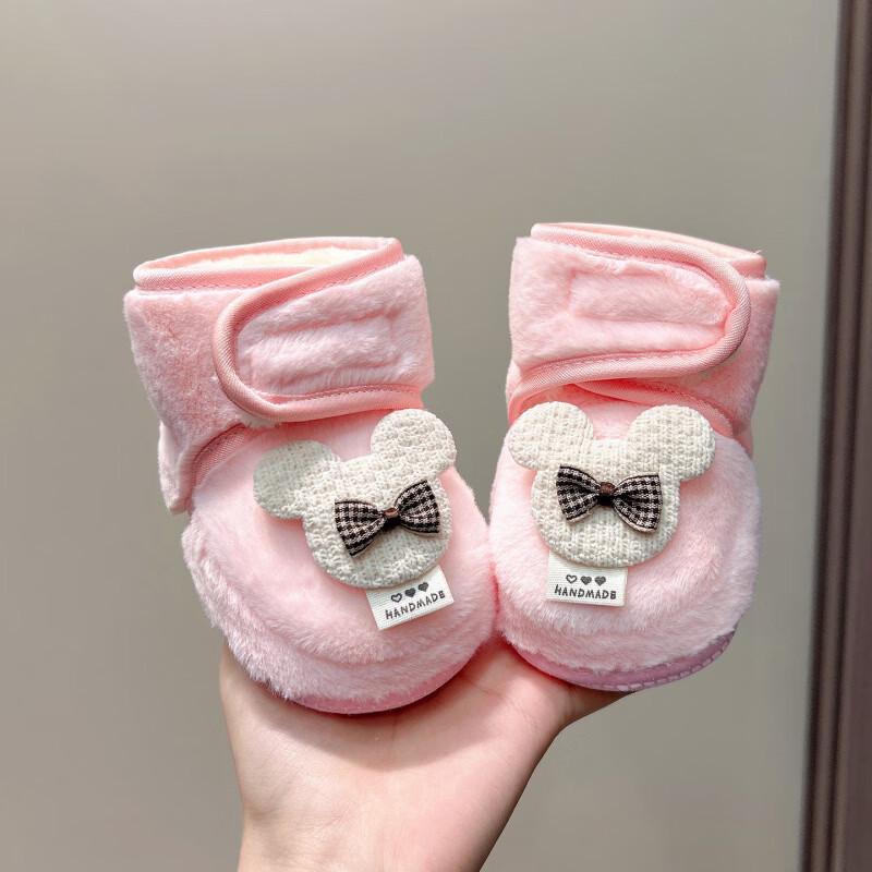 2025 Winter Baby Pre-Walking Fleece Cotton Shoes for Infants and Toddlers S, Insole Length 10.5cm, 0-5 months