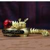 1PCS Brass Chinese Zodiac Golden Dragon Movable 3D Divine Dragon Ornament Antique Crafts Home Feng Shui Ornament