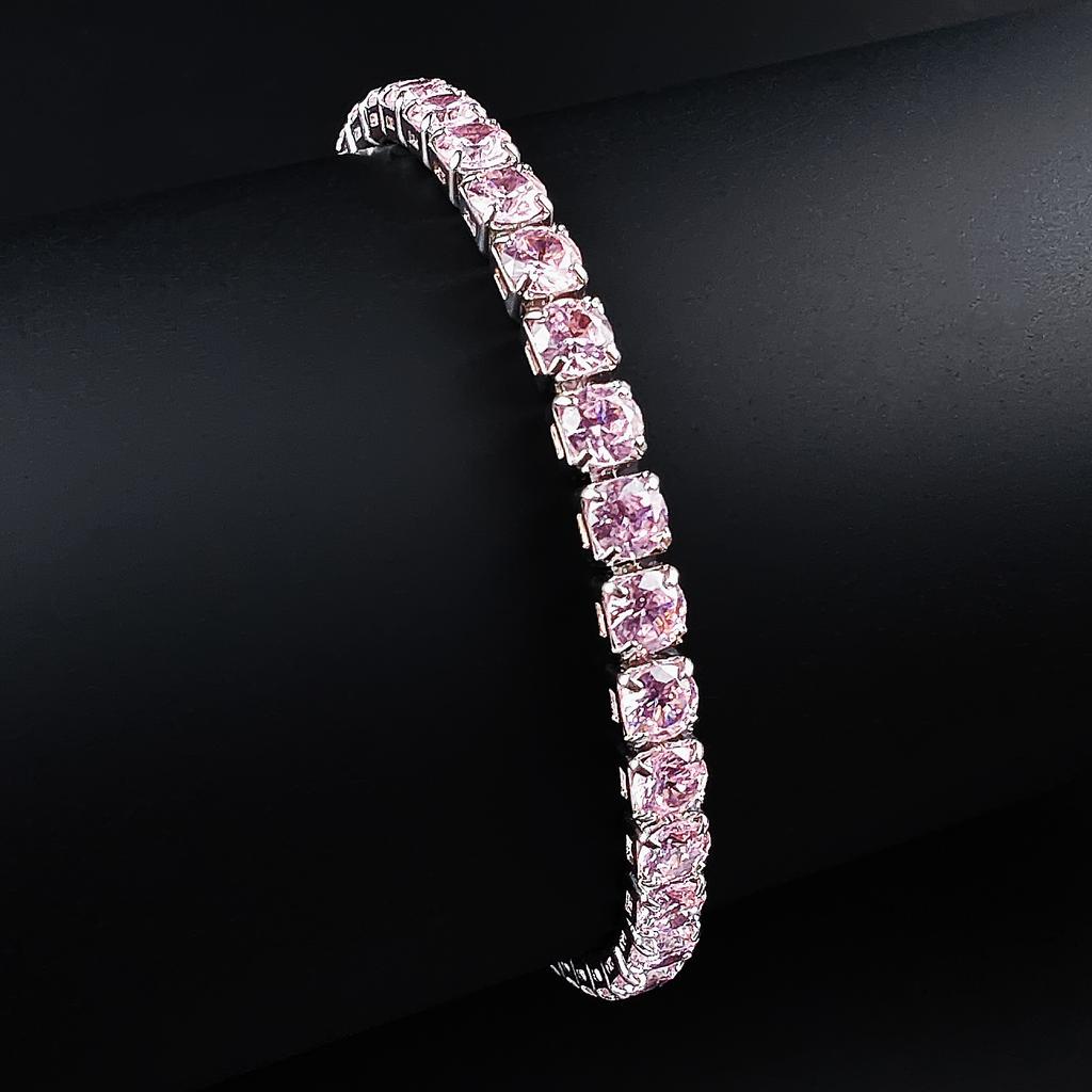 2026 Nuovo Arrivo Lusso Rotondo Colore Rosa su Mano Bracciale Bangle per Donne Regalo Anniversario Gioielli S5787