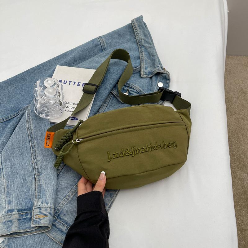Canvas Mobile Phone Fanny Pack, Men'S And Women'S Breast Bag, Simple Student Small Backpack, Women'S Casual And Light Sports Messenger Bag, Men'S