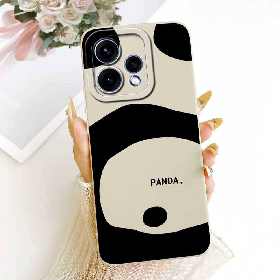 For Oppo Reno15 5G Case CPH2825 ilicone Back Cover For Oppo Reno 15C Reno15c 5G Cute Panda Cartoon Phone Cases Shockproof