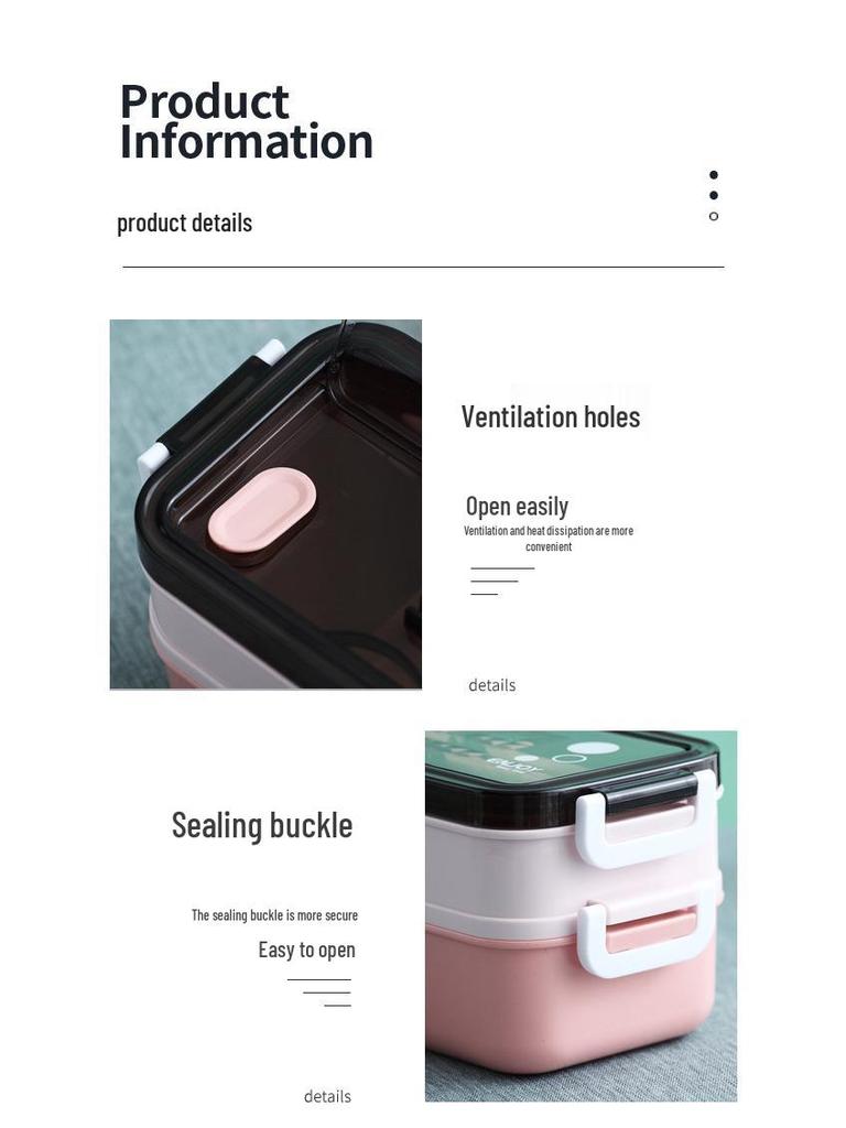 Double-Layer Microwave Safe Lunch Box: Heat Preservation, Portable, Sealed, Fresh-Keeping with High-Temperature Resistance