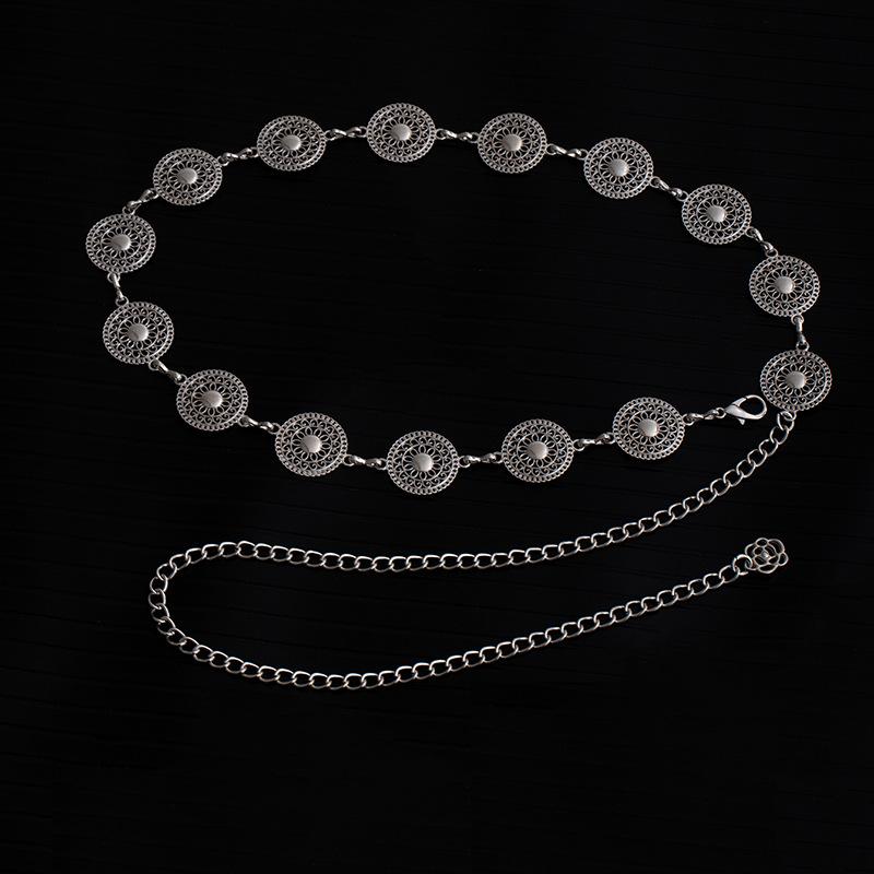 Bohemian Ethnic Style Waist Chain Body Chain Women'S Personality Retro Metal Engraved Belt Dress Coat Accessories