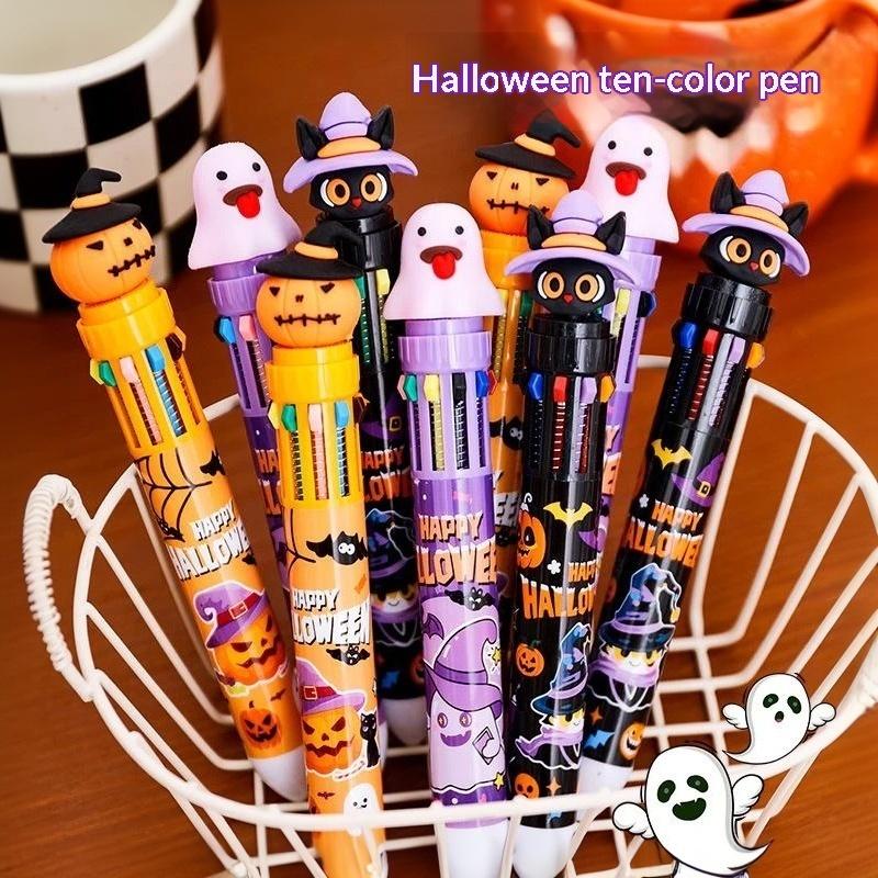1/3Pcs Ghost Pumpkin Halloween Theme Ten Color Pens,Halloween Carnival Party Favors,Gift Bag Fillers Souvenir Prizes Gift