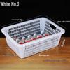 Large White Plastic Rectangular Kitchen Basket for Draining, Washing, and Storage