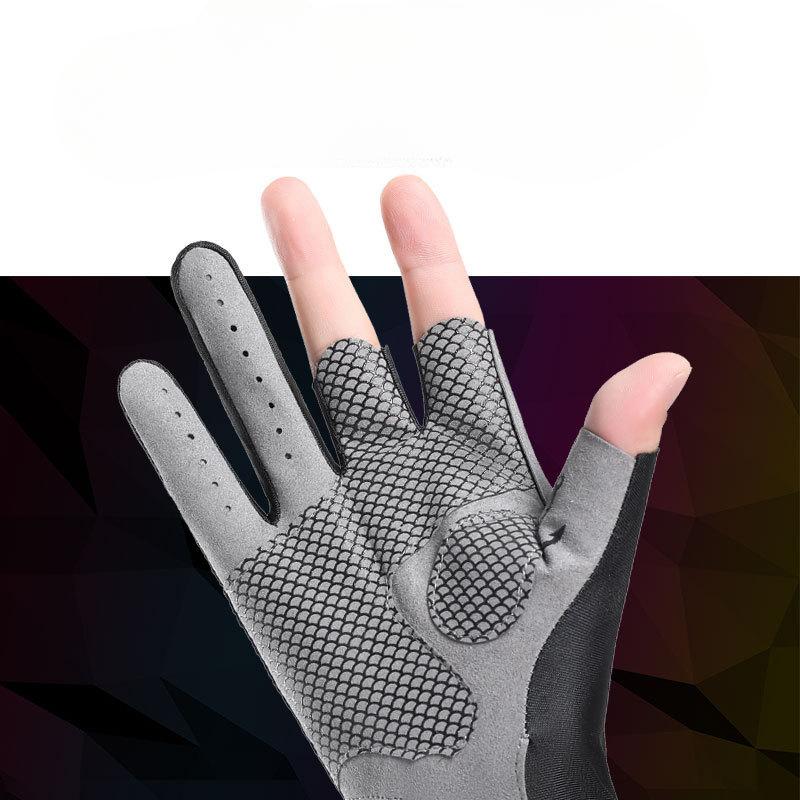 Fishing Gloves Men's Summer Outdoor Fishing Ice Silk Breathable Sports Finger Sun Protection Anti Slip Elastic Lure Three Finger Gloves