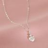 Korean Minimalist Zircon Heart Necklace: Simple Design Clavicle Chain