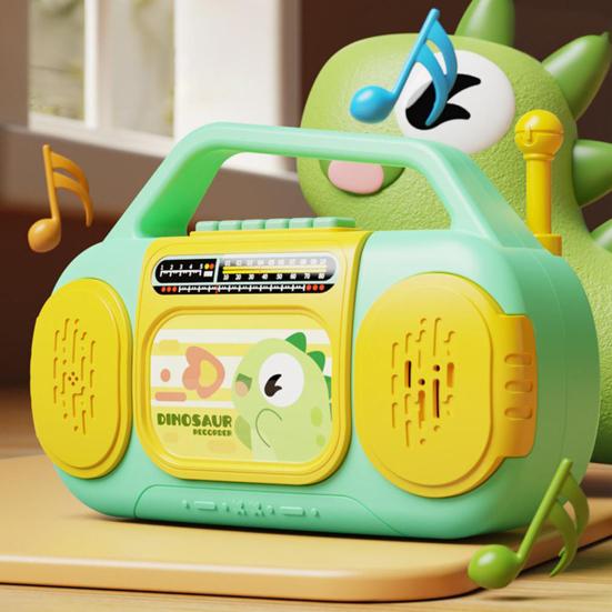 Dětské multifunkční rádiové hračky s hudbou, světlem, nahráváním, 6 anglických písniček, pro batolata, chlapce, dívky, kreslené žirafy, dinosauři, rádiové vzdělávací hračky