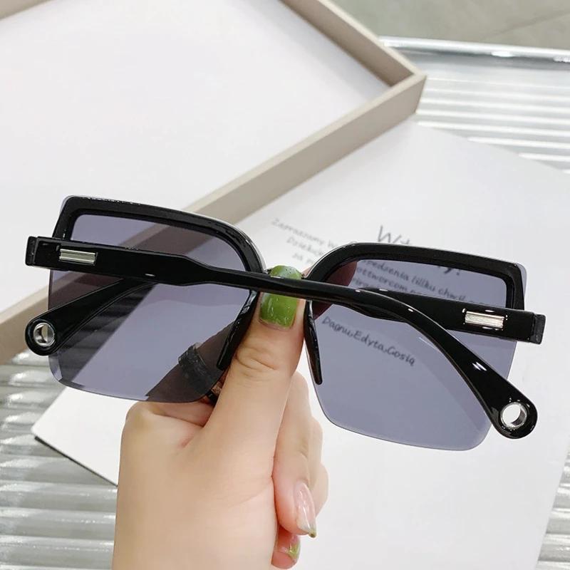 Frameless Trendy Sunglasses for European American Street Photography Instagram Style UV Resistant Box