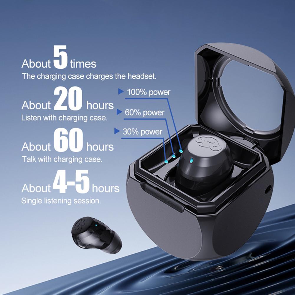 1PC Mini Sleep Bluetooth Headset In-Ear With Charging Case Invisible Sports Business Headphones