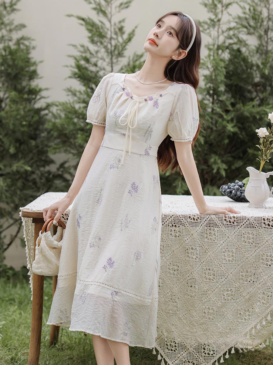 

Летняя маленькая юбка длинное платье милое цветочное платье женщины XL