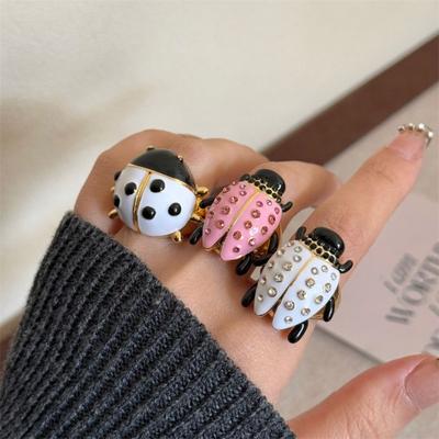 Jewelry Accessories Painting Ring Korean Style Chunky Enamel Ring Insect Drip Oil Ring  Gift