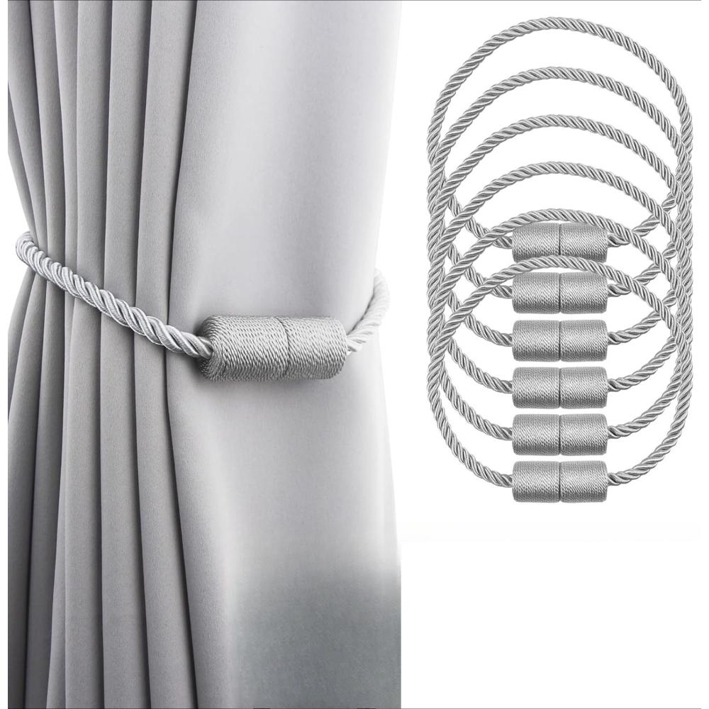 2/4Pack Strong Magnetic Curtain Tiebacks Outdoor Elegant Decorative Tie Backs Rope for Drapes Window Curtain Holdbacks