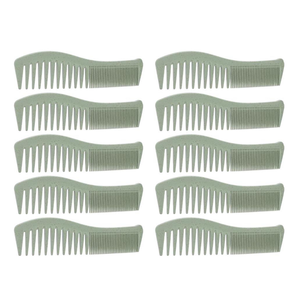10 Pcs Wheat Straw Double Headed Hair Comb Reduce Tangling Wet Dry Hair Use Wide Fine Tooth Detangli