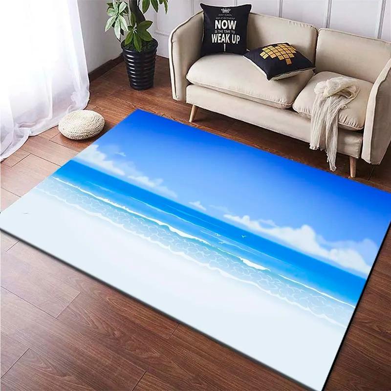 Beach Pattern Floor Mats Door Front Decoration Home Living Room Floor Mats