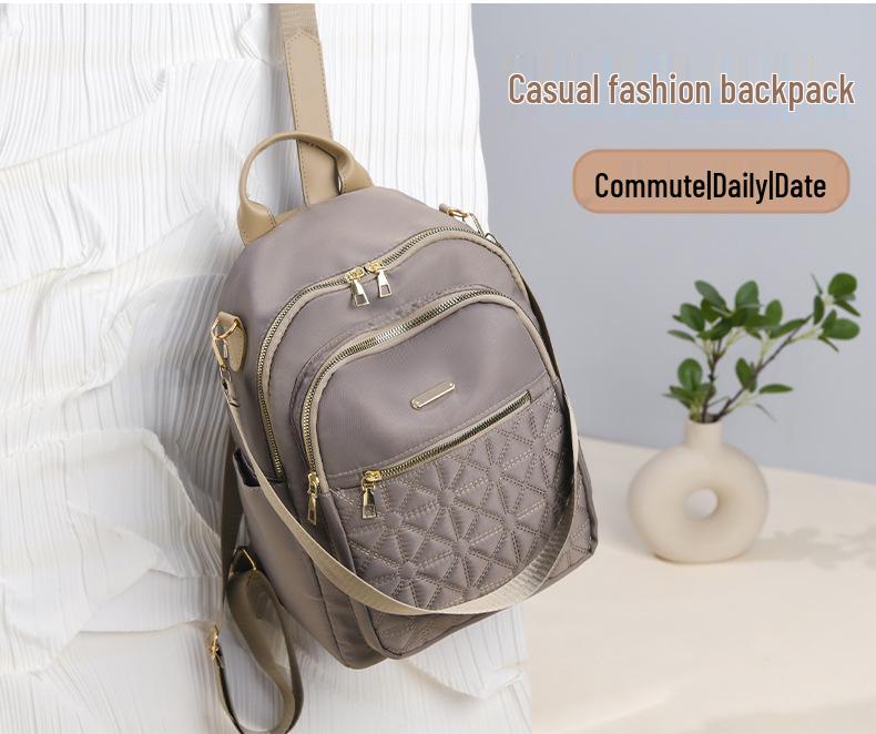 Women's Lightweight Travel Backpack - Large Capacity, Diamond Lattice Design