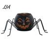 Funny Shadow Projector Halloween Pumpkin Glass Candle Holder, Iron Art Tealight Lantern for Tabletop Window Indoor Decorative Votives And Fireplace