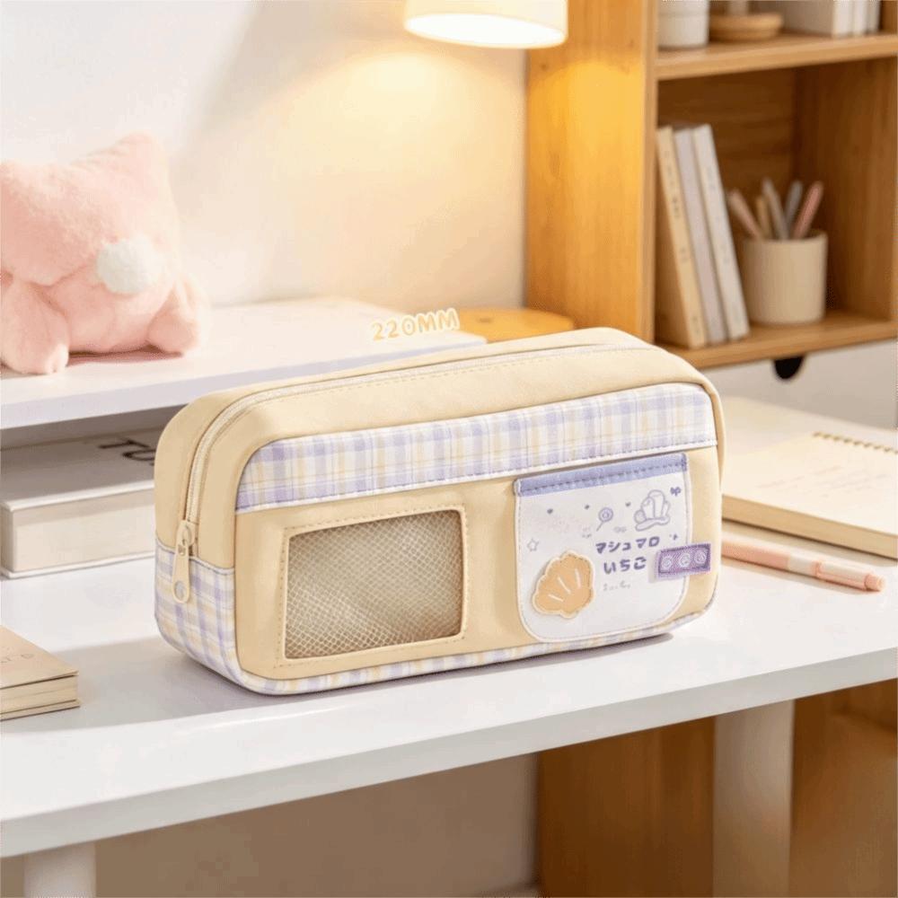 Clear Window Pencil Case Large Capacity Stationery Bag Cute Stationery Case Students