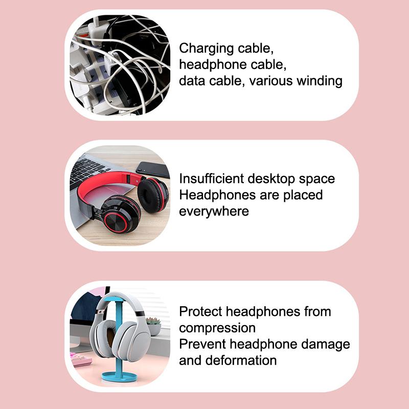 Universal Headphone Stand Portable Gaming Earphone Holder Rack Desktop Organizer Headset Display Bracket For Airpods/Beats/Bose