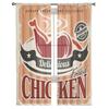 Vintage Fried Chicken Vector Poster Design Sheer Curtains for Living Room Tulle Window Curtain Bedroom Kitchen Veil Drapes