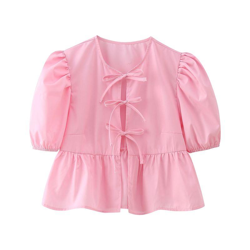 Kaslead Women's Fashion All-Match Puff Sleeve Top