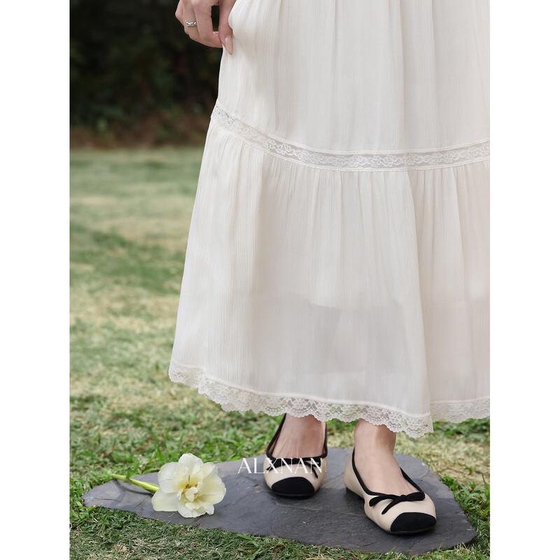 Lù Xiàng Nán 'Shimmering Petal' Lace Tiered Skirt