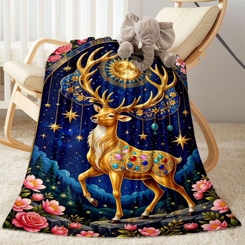 Magical Deer Fantasy Blanket,Suitable for sofas, offices, travel, living rooms, Gifts to relatives and friends, Blanket,Suitable for all seasons.