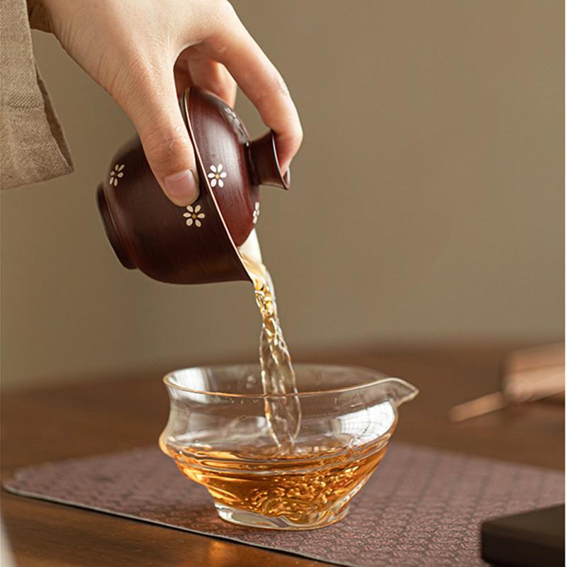 Chinese Traditional Ceramic Gaiwan Teacup Handmade Flowers Tea Bowl Household Beauty Tea Infuser Portable Tea Set Accessories