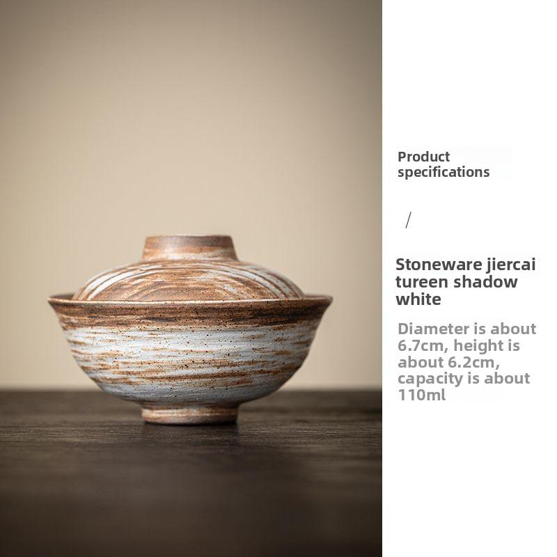 Грубая керамика Дзен Двухслойный гайвань Японский розовый слип Ретро керамическая чайная чаша Домашний чайный набор для кунг-фу Уважение Чайная церемония Чашка