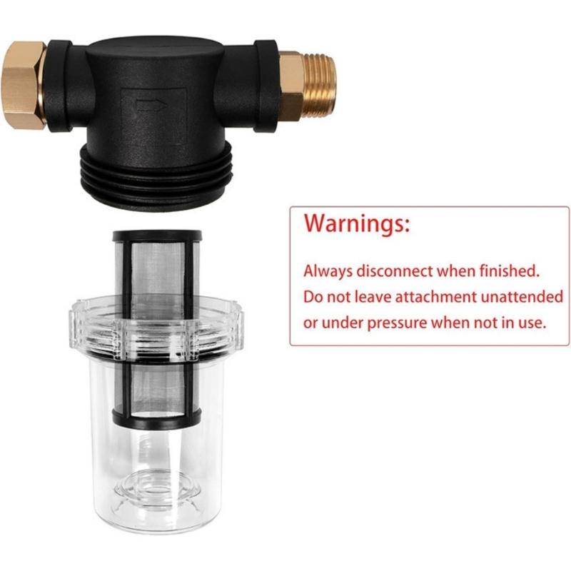 Metal Mesh Inline Water Filter For Pressure Washer 3/4Inch Hose Connection 40 100 Mesh Screen Sediment Water Strainer