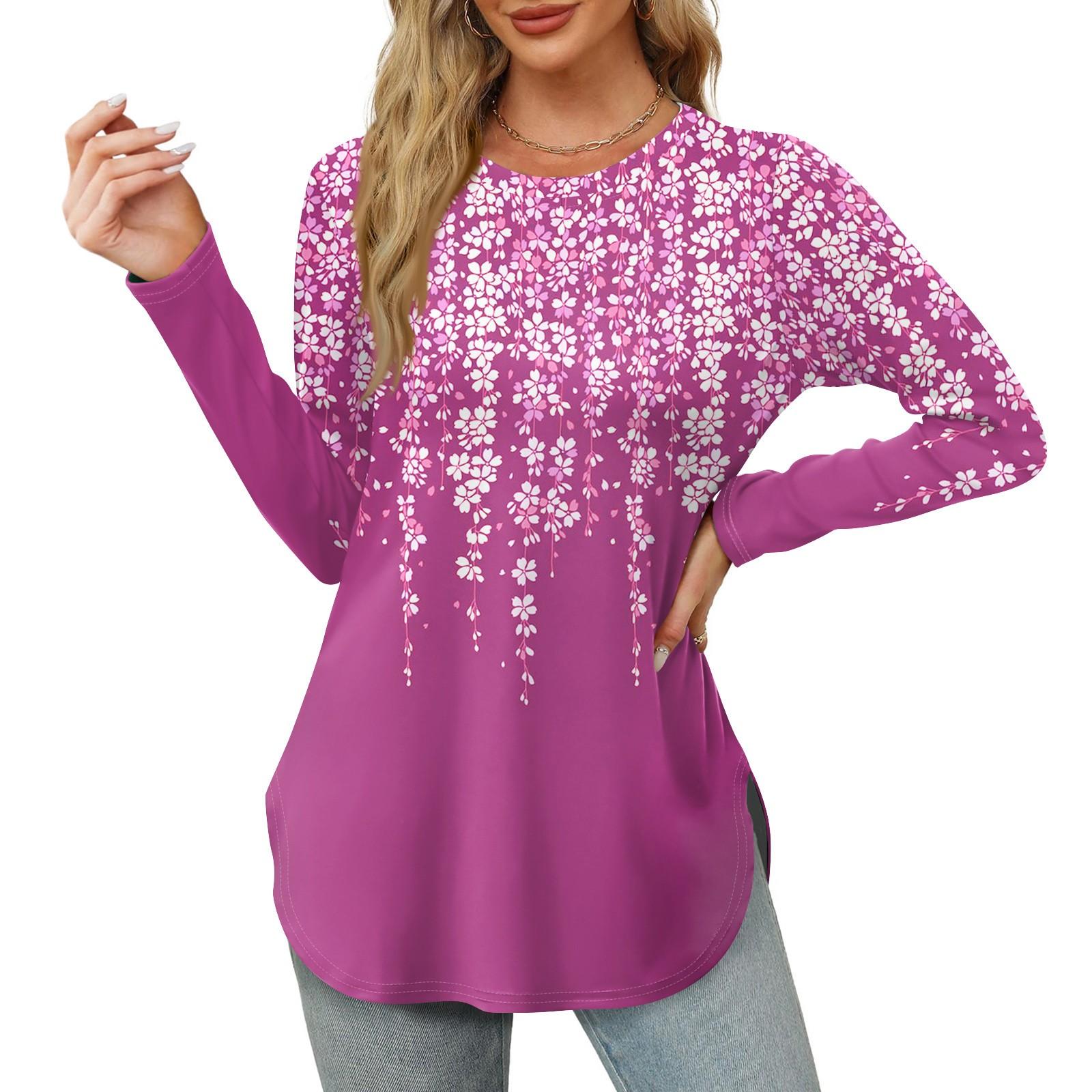 Женские рубашки с длинным рукавом и круглым вырезом — фото 9