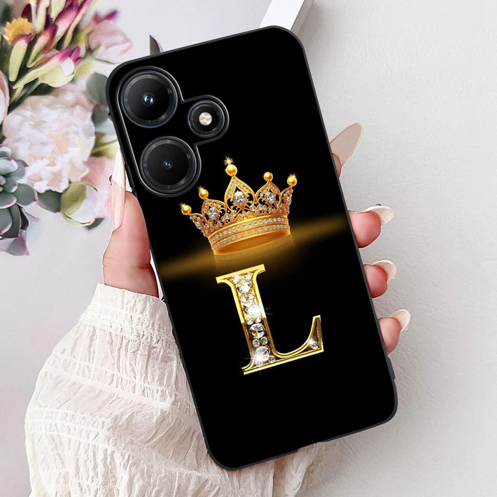 For Infinix Hot 30i Case X669 X669C Cute Crown Letters Cover Soft Silicone Phone Case For Infinix Hot 30i Hot30i Back Cover