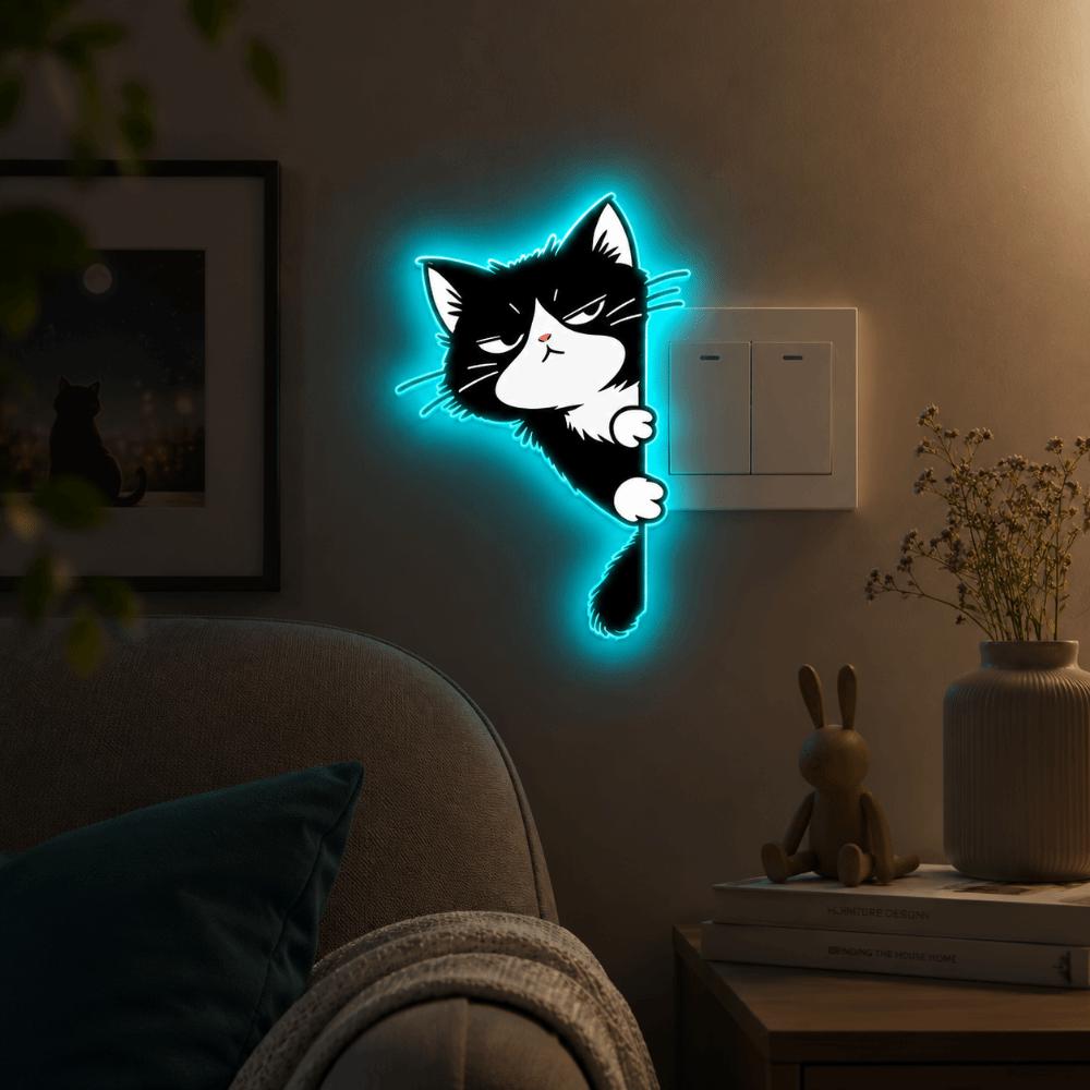 Dekorationen Katze Leuchtende Aufkleber Selbstklebend Leuchtende Katzenaufkleber Wohnzimmer
