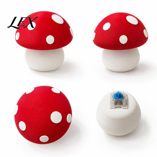 Desktop Clicker Ornament 3D Printed Mushroom Toy, Button Fidget Toy for PLA Stress Relief, Mini Finger Backpack Decoration Decompression