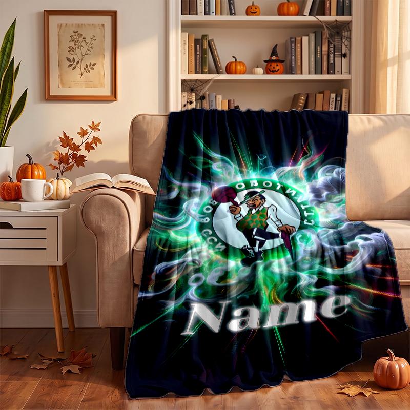Coperte di Flanella Personalizzate Boston Celtics Morbide Calde Accoglienti per Arredamento Casa Regali di Festa